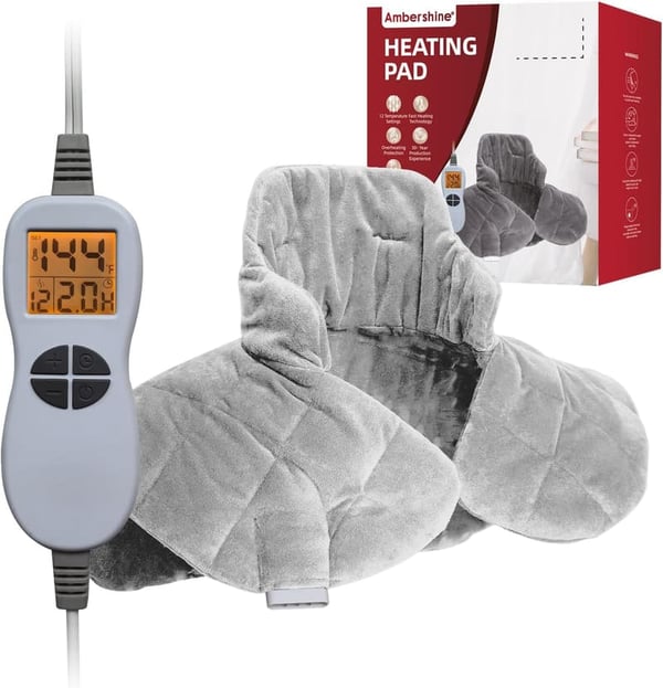 Weighted Neck & Shoulder Heating Pad for Pain Relief - 12 Settings