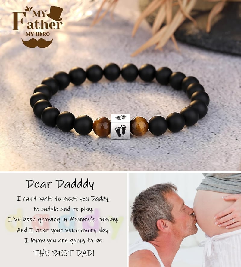 First Father's Day Personalized Bracelet for New Dads