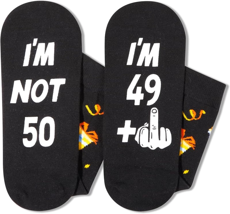 50th Birthday Socks for Him/Her - Fun Gift for Men/Women