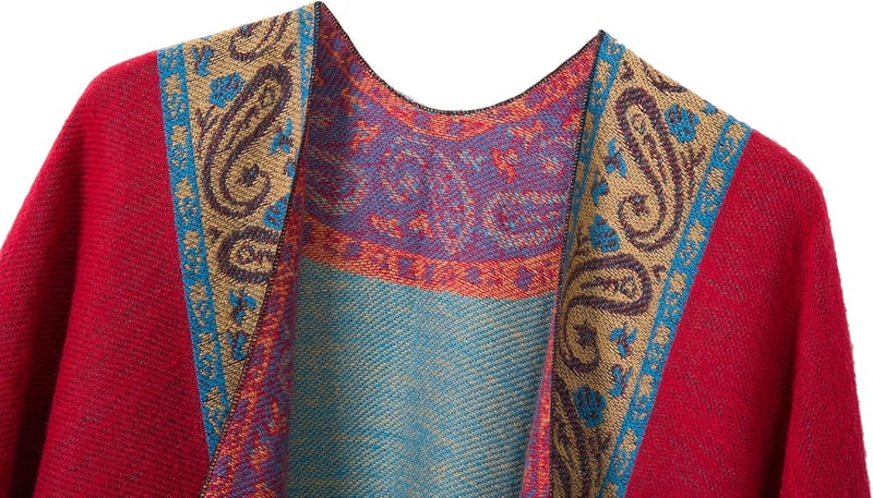 Printed Tassel Poncho Cape Cardigan for Women