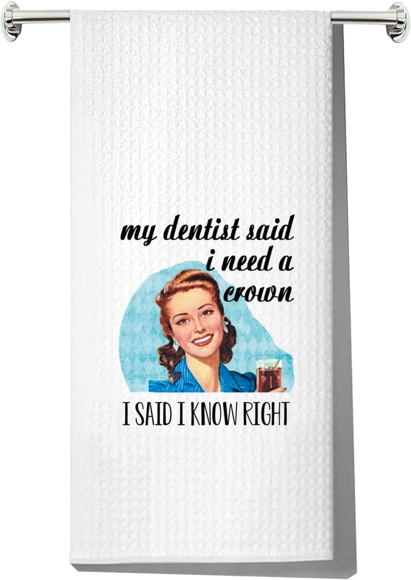 Funny Saying Retro Dish Towel for Women - Vintage Kitchen Gift