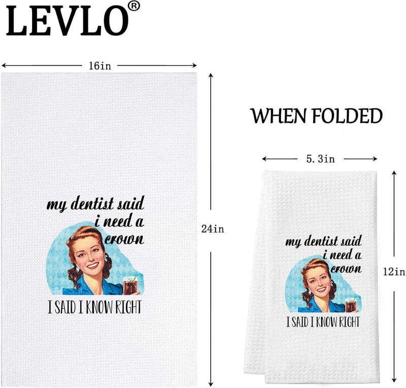 Funny Saying Retro Dish Towel for Women - Vintage Kitchen Gift