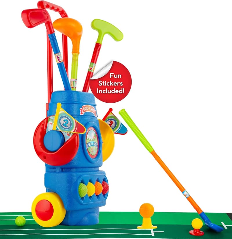 Toddler Golf Set - Kids' Clubs with Balls, Practice Holes & Mat