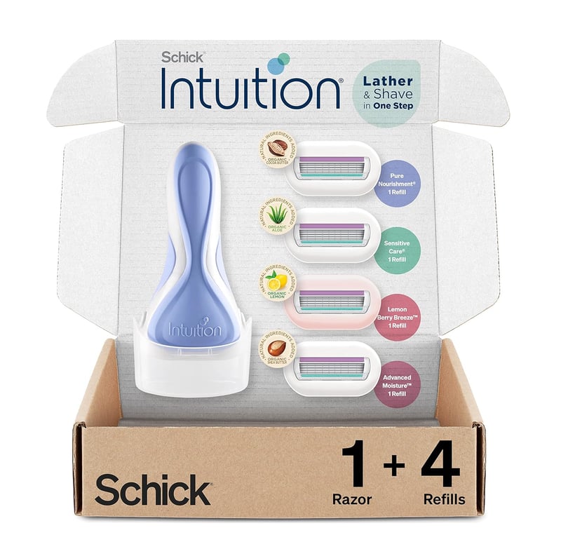 Schick Intuition Razor Starter Kit with 1 Handle & 4 Blades