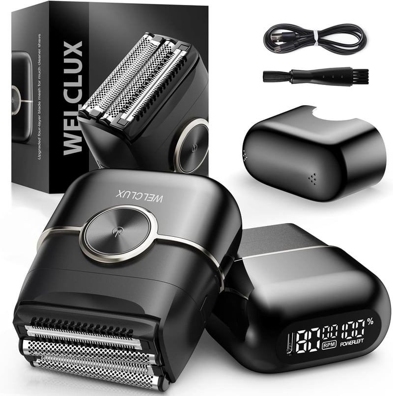 Men's Electric Foil Shaver with 4 Floating Blades & LED Display