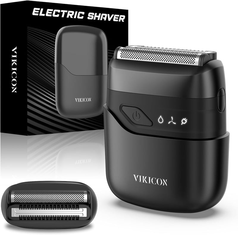 Portable Electric Shaver for Men with Dual Floating Blades