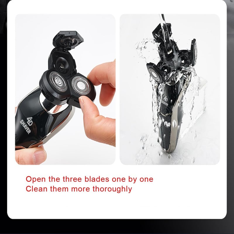 Rechargeable Waterproof Electric Razor for Men with Trimmers