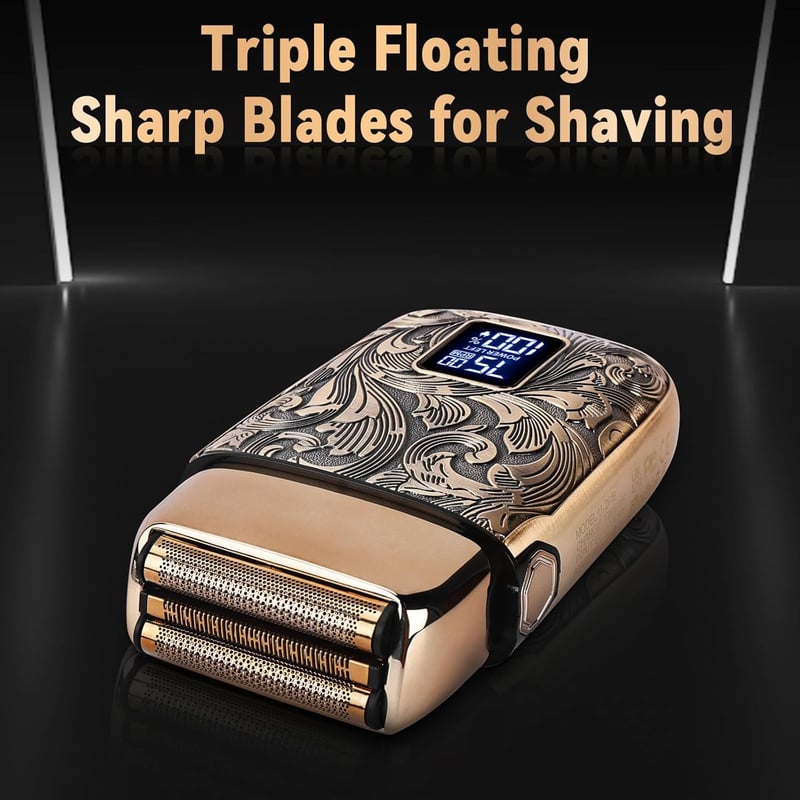 Men's 3-Speed Electric Foil Shaver with LCD Display