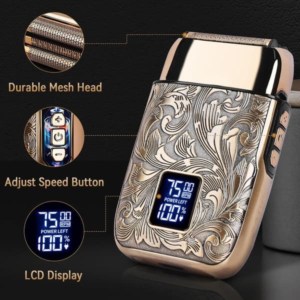 Men's 3-Speed Electric Foil Shaver with LCD Display