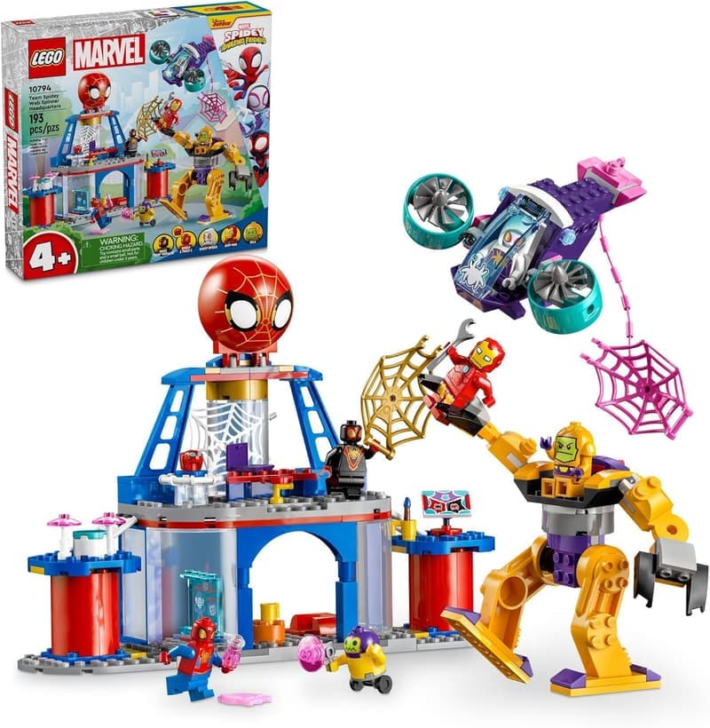 LEGO Marvel Spidey Web Spinner Headquarters with Iron Man Toy