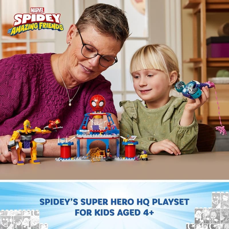 LEGO Marvel Spidey Web Spinner Headquarters with Iron Man Toy