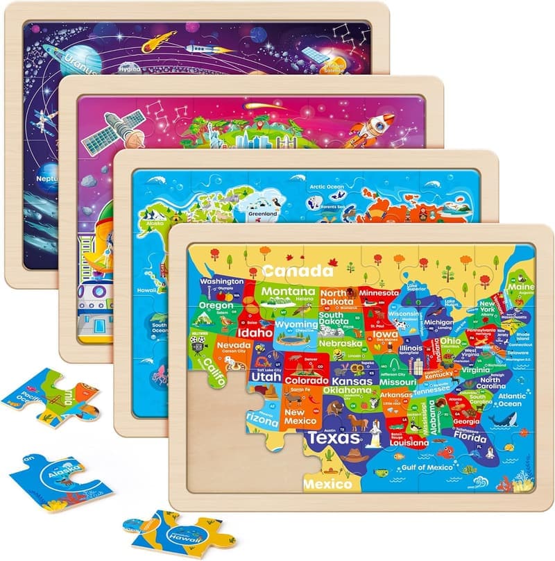Large Solar System Wooden Puzzle for Kids (Ages 3-6)