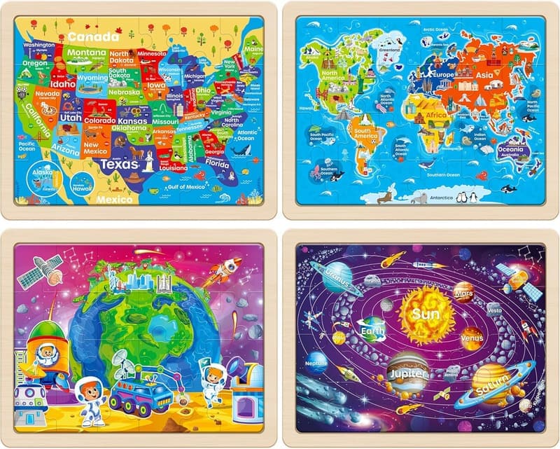 Large Solar System Wooden Puzzle for Kids (Ages 3-6)