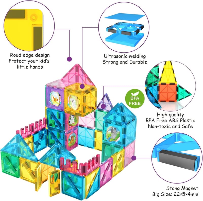 Magnetic Building Blocks Set for Kids - STEM Educational Toys
