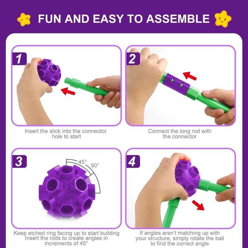 Glow in the Dark Fort Building Kit - STEM Educational Toys for Kids