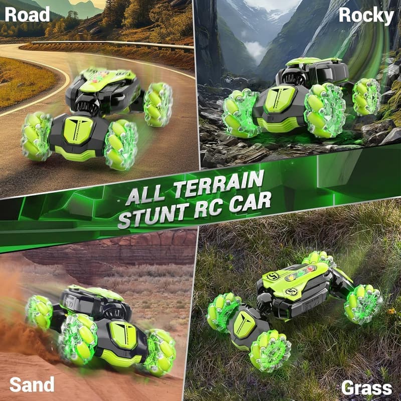 Gesture Sensing RC Stunt Car - 360° Rotating Remote Control for Kids