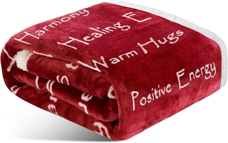 Healing Positive Blanket - Red, 50 x 60 Inch Comfort Gift