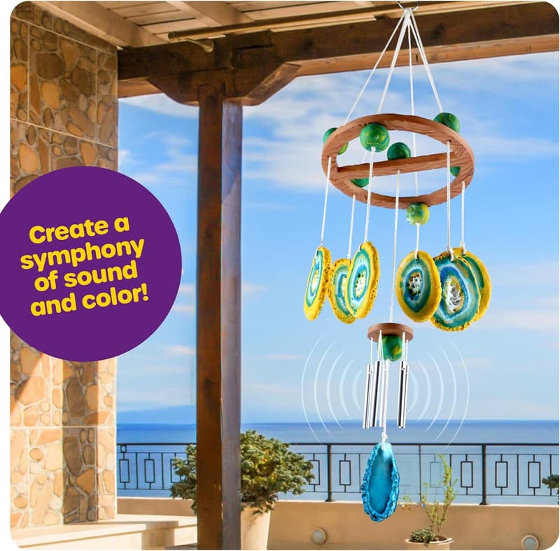 DIY Clay Geode Wind Chime Craft Kit for Kids Ages 8-12