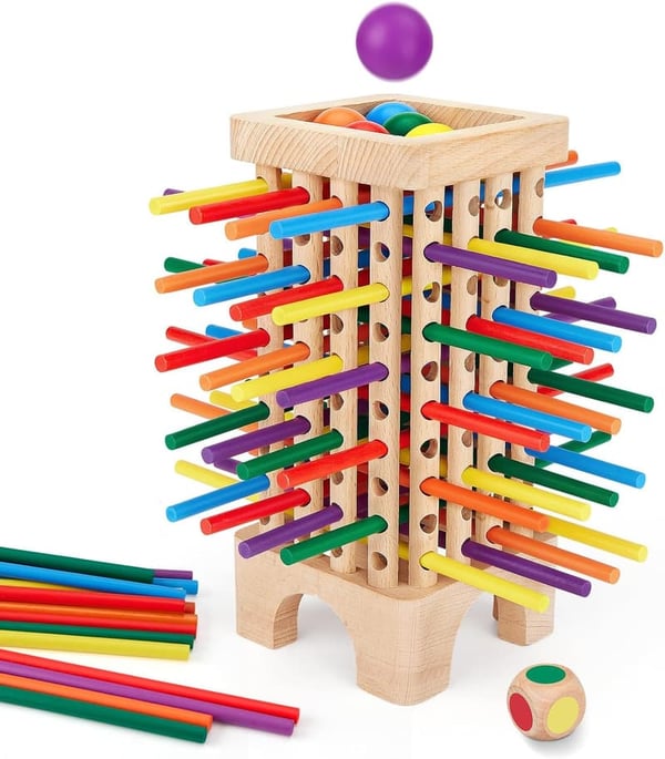 Educational Math Game for Kids - Wooden Sticks & Dice Game