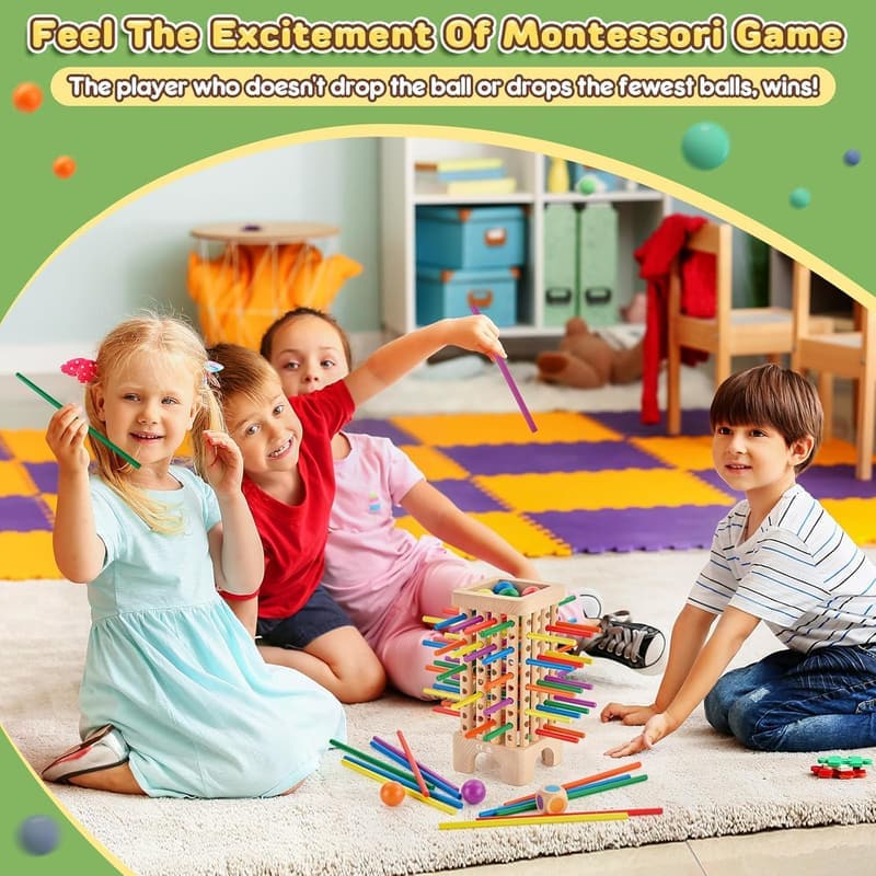 Educational Math Game for Kids - Wooden Sticks & Dice Game