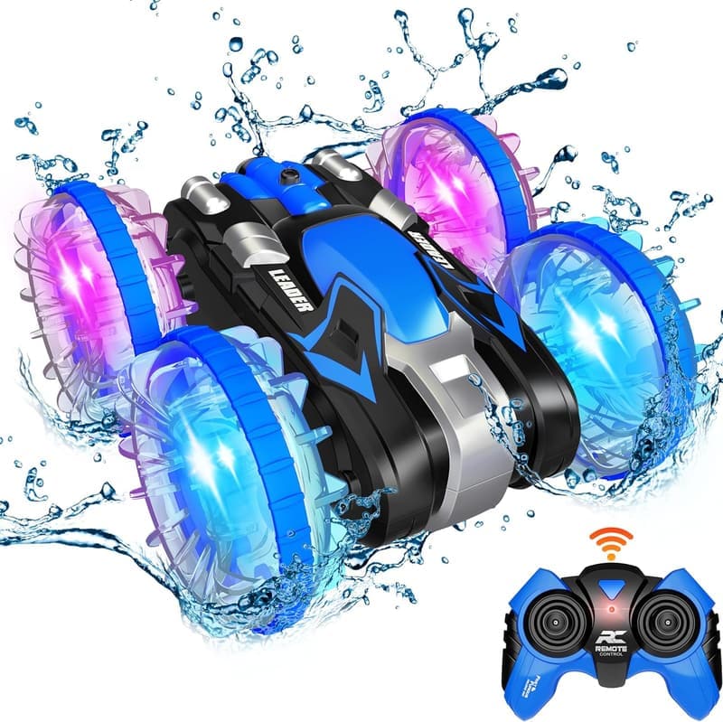 Amphibious 4WD RC Car and Boat for Kids, Waterproof Stunt Toy