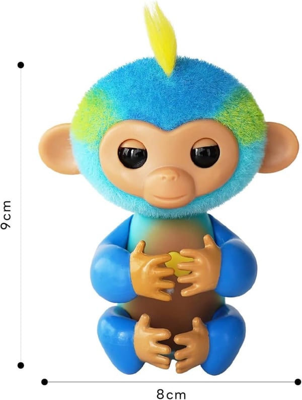 Interactive Baby Monkey Toy with 70+ Sounds & Reactions - Leo (Blue)