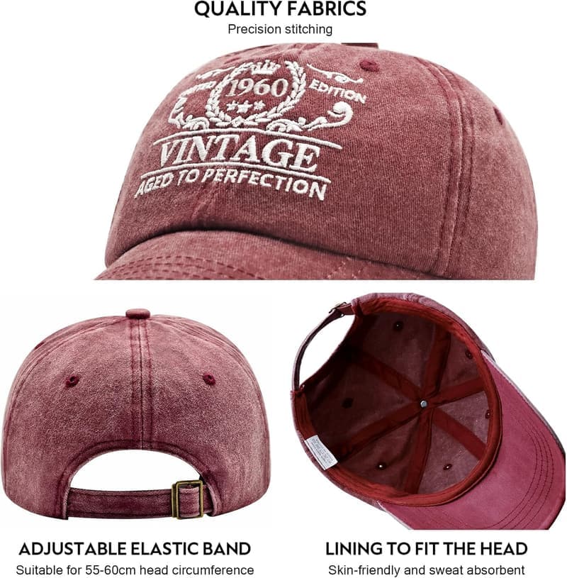 65th Birthday Adjustable Embroidered Baseball Cap