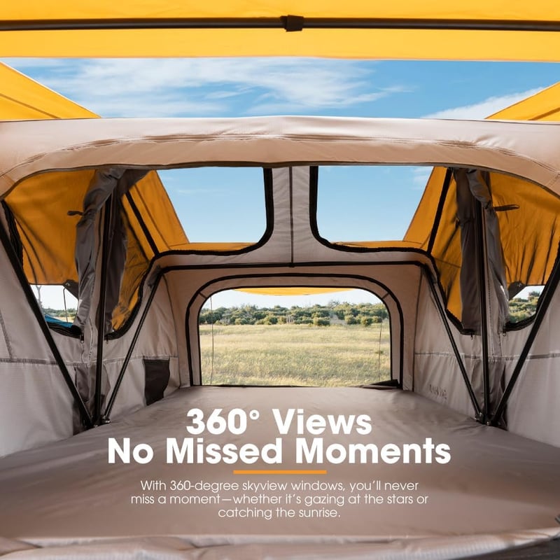 Alpine Soft Shell Rooftop Tent - 360° Skyview for 2-3 People