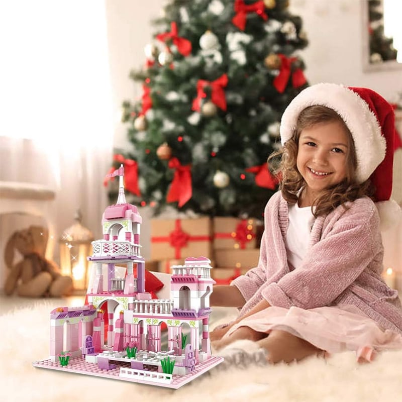 Pink Princess Castle Building Blocks Play Set for Girls, 254 PCS