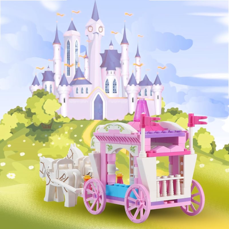 Princess Carriage Building Set for Kids 6-12, 115 Pieces