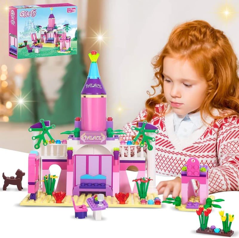 Girls' Pink Fairy Castle Building Blocks Set - 178 Pieces