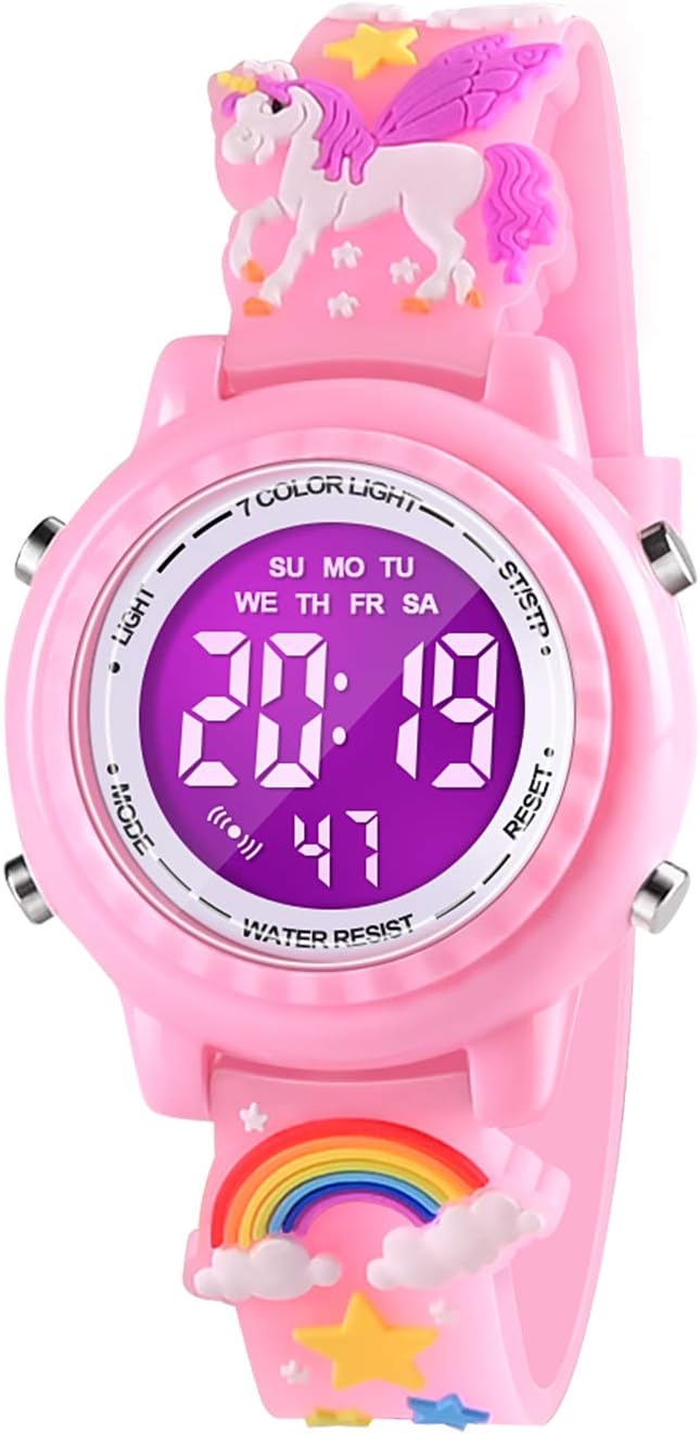Waterproof 3D Cartoon Kids' Watch with Alarm for Ages 3-10