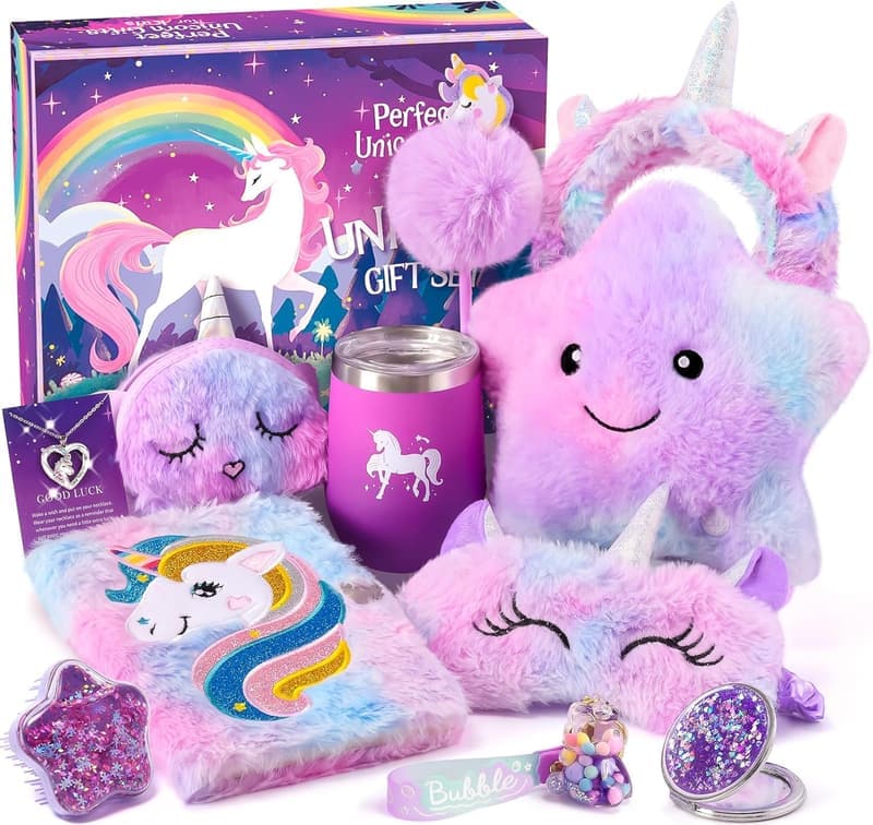 Unicorn Gift Set for Girls Age 6+, 11-Piece Plush & アクセサリー