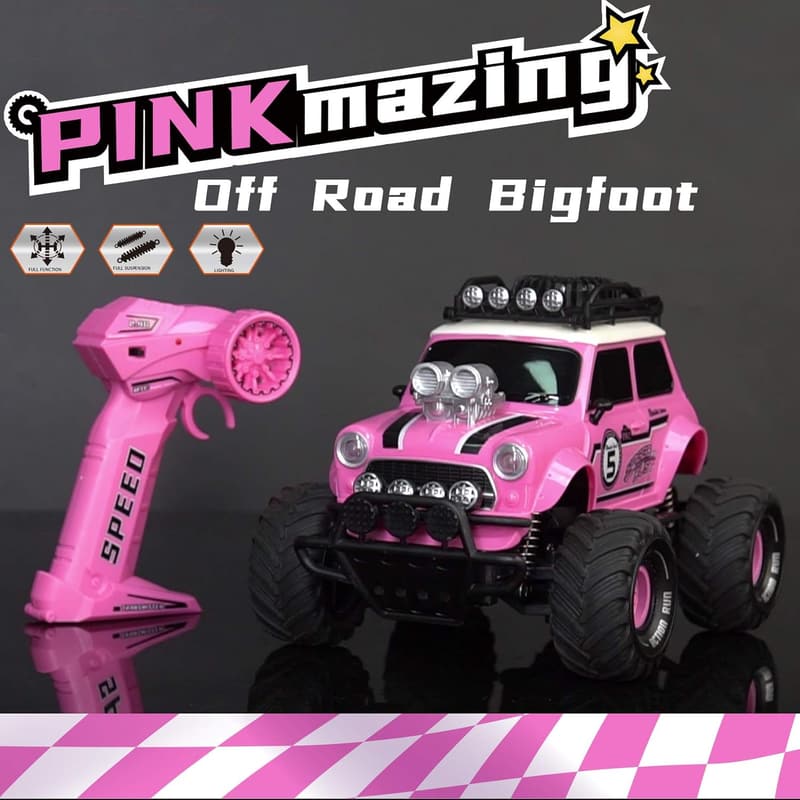 Pink Remote Control Truck for Girls Age 3-8 with Rechargeable Batteries