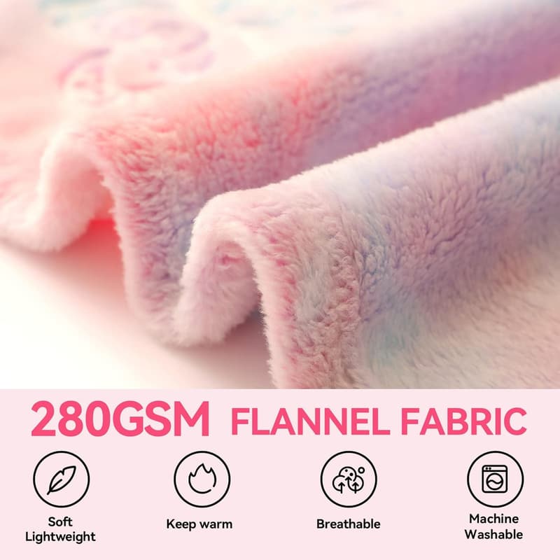 Glow in the Dark Butterfly Blanket for Girls Age 6-10