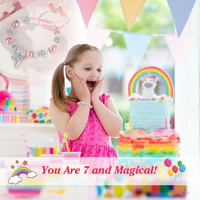 Unicorn Bracelet for Girls Aged 3-12 - 誕生日プレゼント