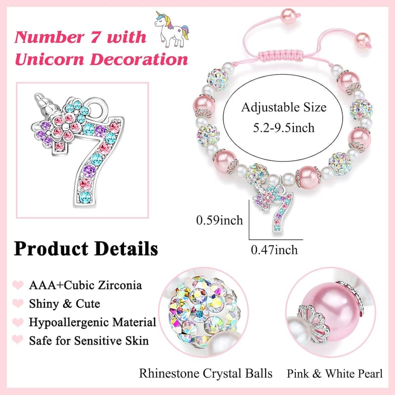 Unicorn Bracelet for Girls Aged 3-12 - 誕生日プレゼント