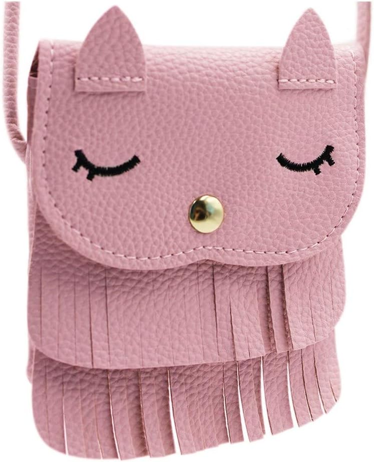 Cat Tassel Crossbody Bag for Girls - Pink Coin Purse