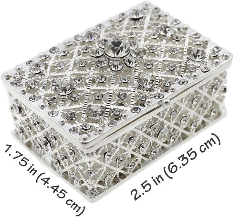 Wedding Unity Coins with Decorative Rhinestone Box (Silver)