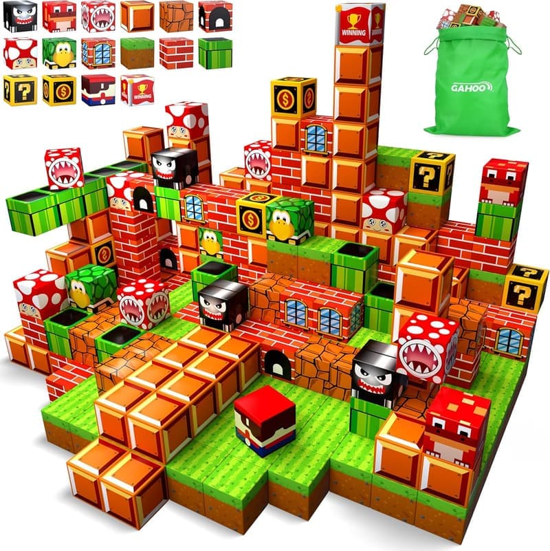 STEM Magnetic Building Blocks Set, 110 Pcs, Kids 3-10 Years