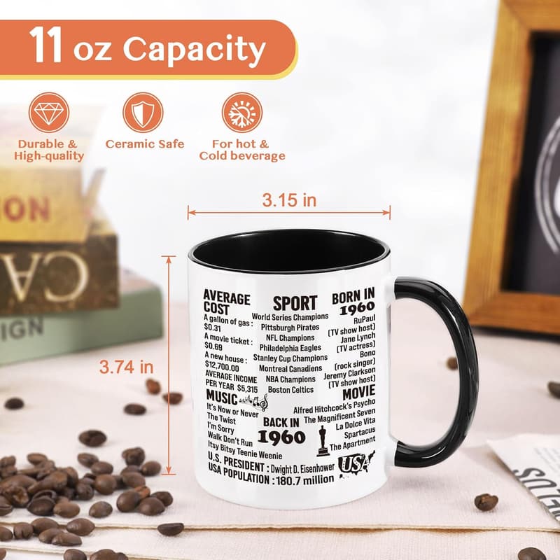 65th Birthday Vintage Coffee Mug for Women