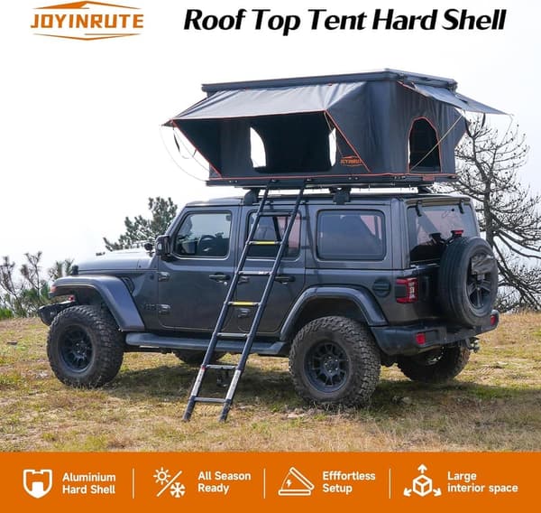 Hard Shell Rooftop Tent for 2-3 People - Aluminum Camping Accessory
