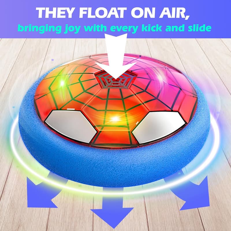 Indoor Hover Soccer Ball with LED Lights & Foam Bumper - Ideal for Kids