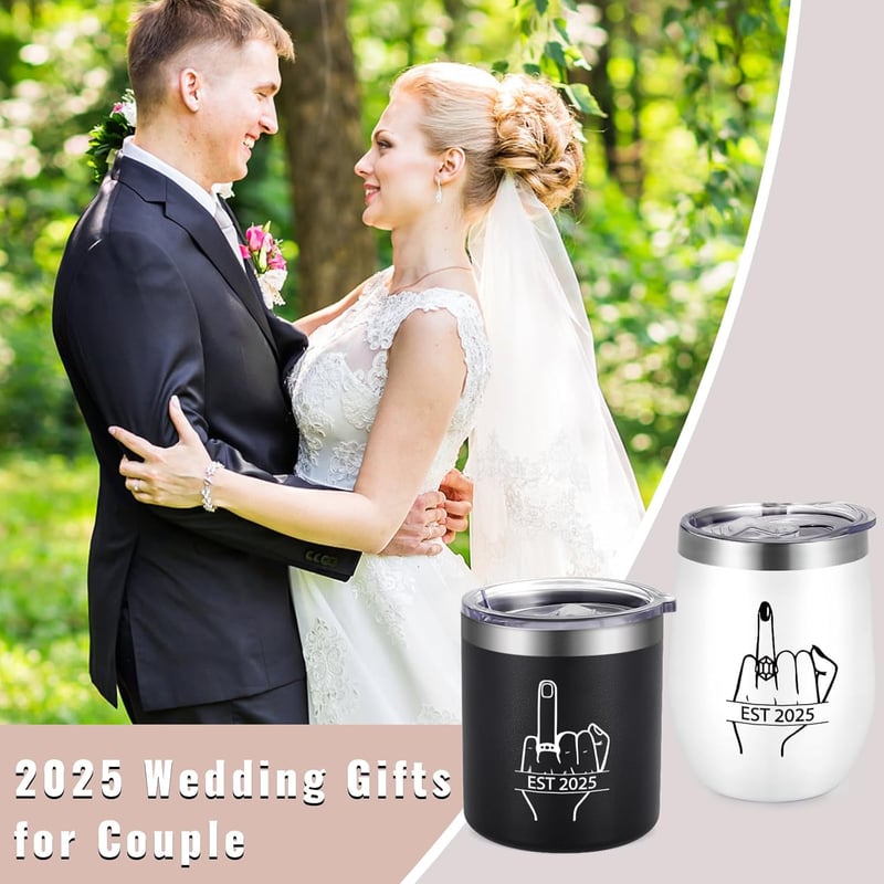 Wedding Gifts for Couples - EST 2025 Stainless Steel Tumbler Set