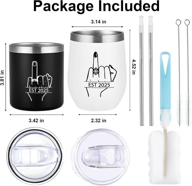Wedding Gifts for Couples - EST 2025 Stainless Steel Tumbler Set
