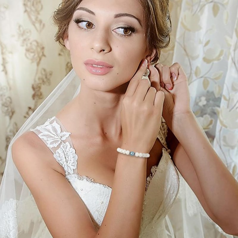 Bridal Shower Gift: White Pearl Bracelet with Meaningful Card