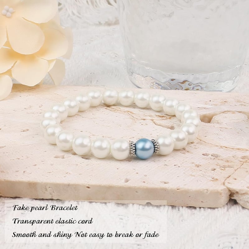 Bridal Shower Gift: White Pearl Bracelet with Meaningful Card