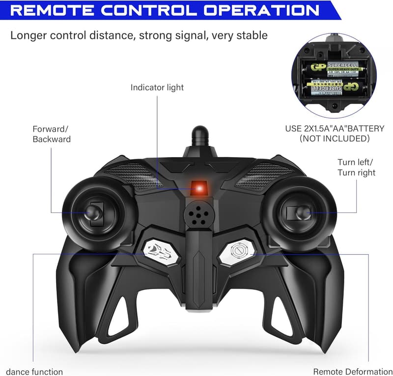 360° Rotating Remote Control Robot Car Toy for Kids (Blue)