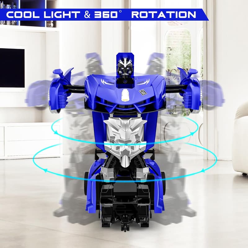 360° Rotating Remote Control Robot Car Toy for Kids (Blue)