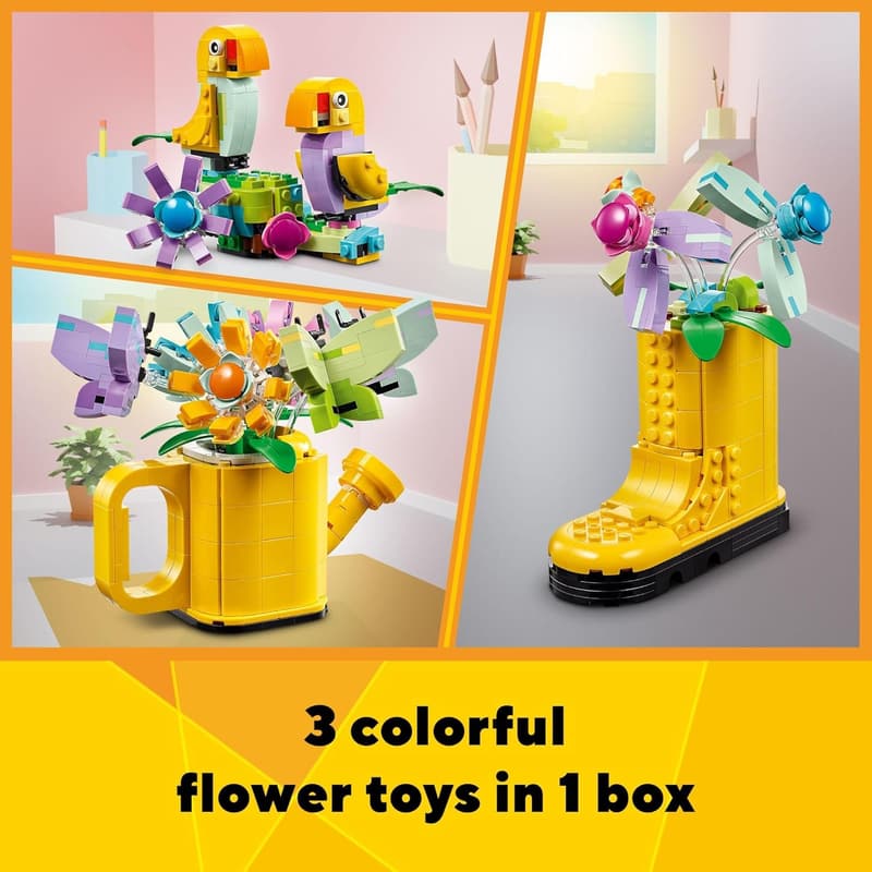 LEGO Creator 3-in-1 Flowers in Watering Can Building Set